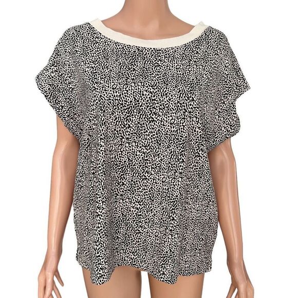 Loft Animal Print Wedge Tee size L - Picture 2 of 8